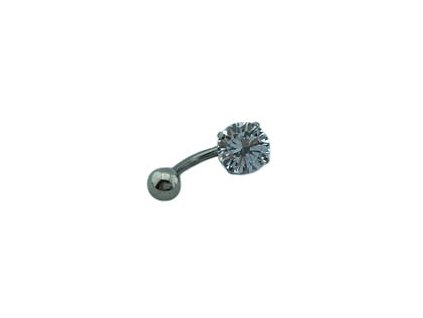 Piercing stříbrný do pupíku z oceli D088