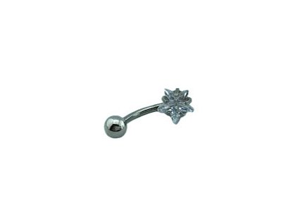 Piercing stříbrný do pupíku z oceli D089