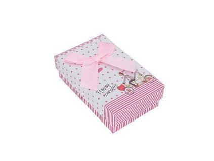 Dárková krabička papírová 80x50x25 mm, růžová