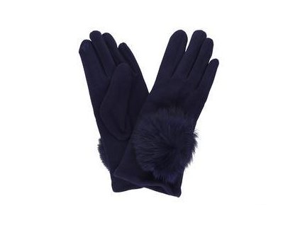 Dámské rukavice modré s kožešinou PRIUS72BU/M