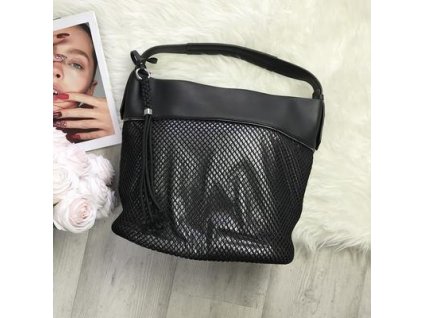 Dámská shopper kabelka s černá se síťkou NIELLE