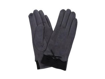 Dámské rukavice šedé s černou mašličkou PRIUS
