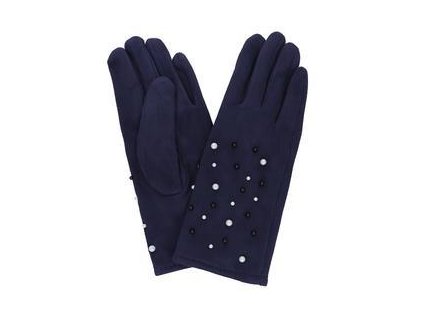 Dámské rukavice modré s perličkami PRIUS