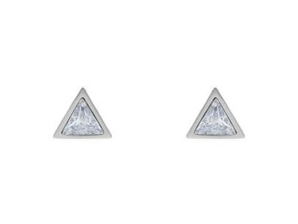 Náušnice stříbrné trojúhelníky se zirkonem J389