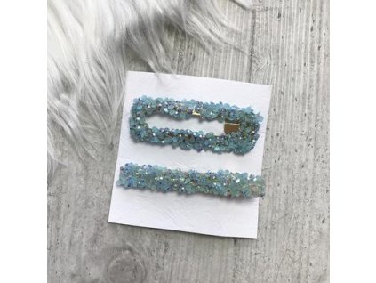 Sponky do vlasů s modrými krystalky (SP58)