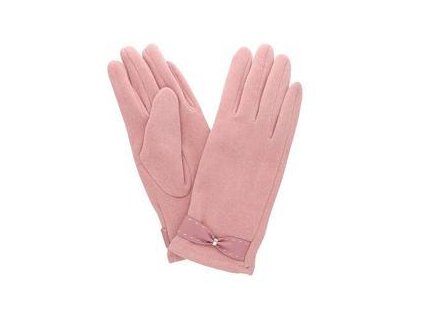 Dámské rukavice staro růžové s mašličkou PRIUS