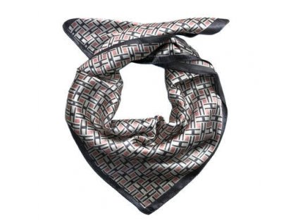 Šátek saténový (60x60cm) šedý s potiskem T049