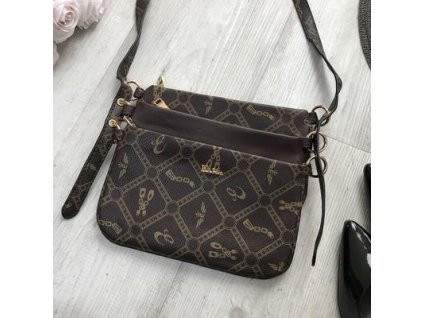 Crossbody kabelka hnědá třídílná ESLEE X576