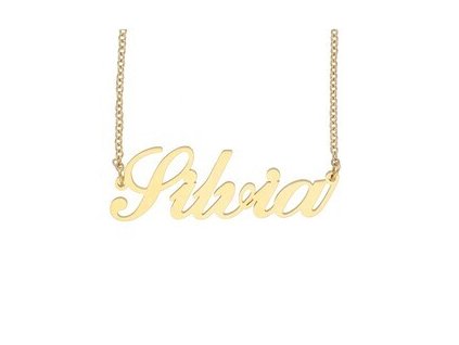 Řetízek z oceli se jménem SILVIA zlatá chirurgická ocel