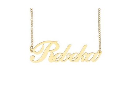 Řetízek z oceli se jménem REBEKA zlatá ocel