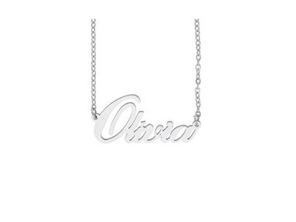 Řetízek z oceli se jménem OLÍVIA  stříbrná ocel