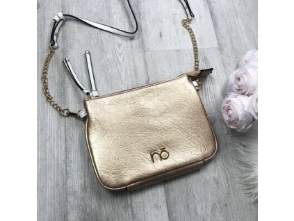 Oboustranná crossbody kabelka NOBO zlatá a bílá