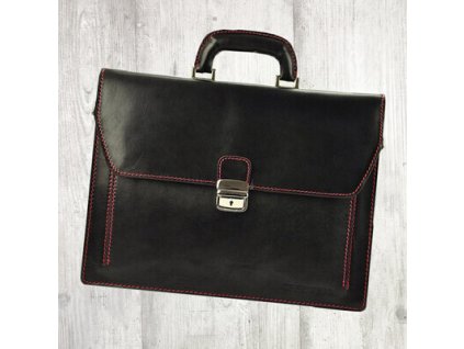 Pánská kožená taška černá prošívaná GREGORIO 819-2
