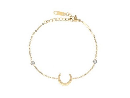 Náramek s měsícem zlatý z oceli G601