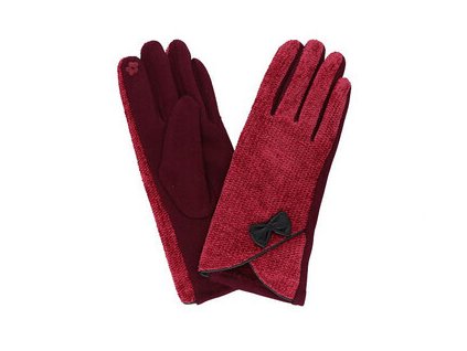 Dámské rukavice červené pletené PRIUS uni RS49