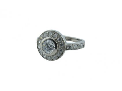 Prsten z oceli stříbrný s kamínky M021