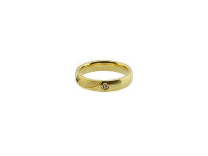 Prsten z oceli zlatý M130