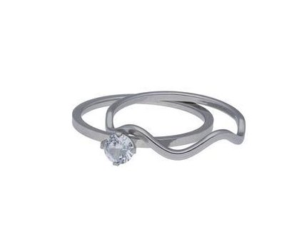 Sada prstenů DUO stříbrná z oceli (2ks)  M301