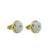 Náušnice z oceli zlaté s drobnými perličkami C038