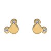 Náušnice z oceli zlaté MICKEY s krystalky C314