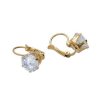 Náušnice z oceli zlaté s čirými s krystaly J080