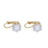 Náušnice z oceli zlaté s čirými s krystaly J080