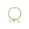 Náramek zlatý z oceli s hvězdami N089