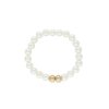 Náramek korálkový z bílých perliček B228