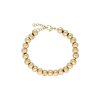 Náramek z korálků z chirurgické oceli zlatý B290