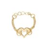 Náramek zlatý z oceli se srdcem N094