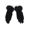 Dámské rukavice černé dvoudílné s kožešinou