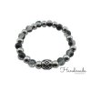 Náramek z korálků černo - strieboný H022