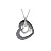 Řetízek z oceli SRDCE stříbrná / černá I307