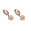Náušnice kruhy rose gold z oceli se zirkony C354