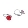 Náušnice stříbrné s červeným krystalem C100