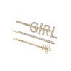 Sponky do vlasů GIRL s kamínky zlaté (SP51)