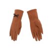 Dámské rukavice medově - hnědé s mašličkou PRIUS