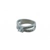 Prsten z oceli stříbrný s kamínky M004