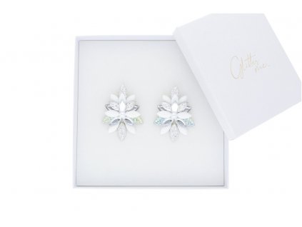 Náušnice Glitter Me silver & white crystal (GM012)
