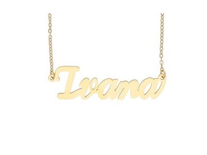 Retiazka z ocele s menom IVANA zlatá oceľ