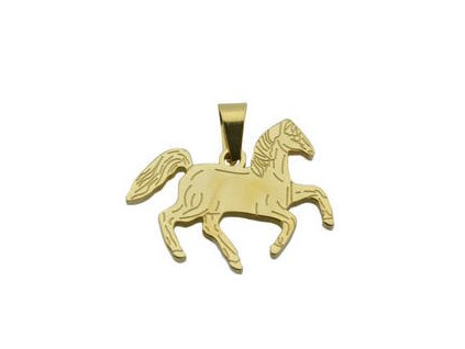 Prívesok zlatý z chirurgickej ocele kôň F120