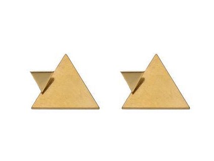 Náušnice z ocele zlaté trojuholníky C276