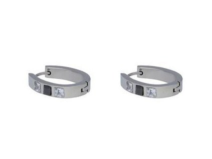 Náušnice kruhy strieborné s kryštálikmi C170