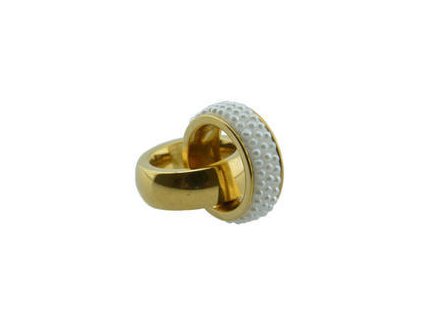 Prívesok zlatý z ocele s perličkami F232