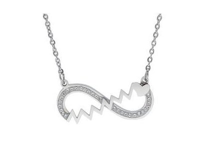 Náhrdelník z ocele INFINITY strieborný I124