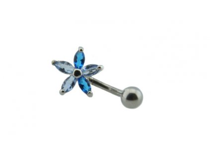 Piercing do pupka z ocele strieborný D025