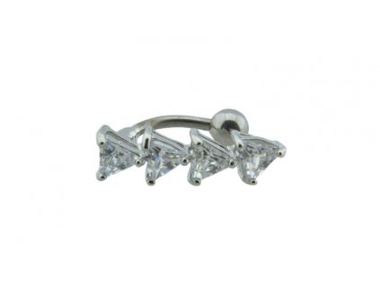 Piercing do pupka z ocele strieborný D027