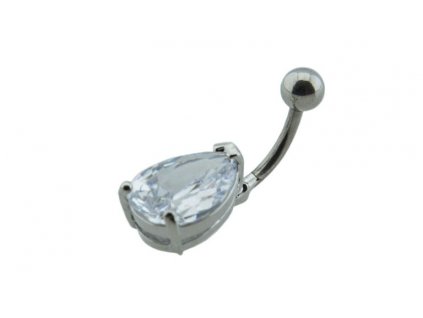 Piercing do pupka z ocele strieborný D032