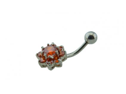 Piercing do pupka z ocele strieborný D035