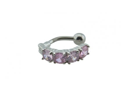 Piercing do pupka z ocele strieborný D039